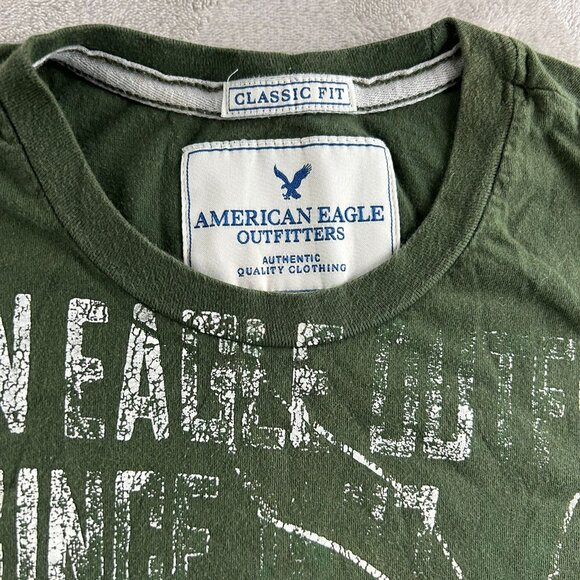 American Eagle T-Shirt Mens Size M Garden Green Short Sleeve Fit - Picture 3 of 6
